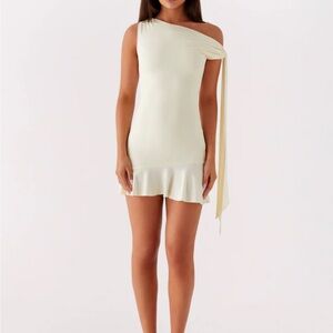 Peppermayo One Shoulder Cream- yellow Dress